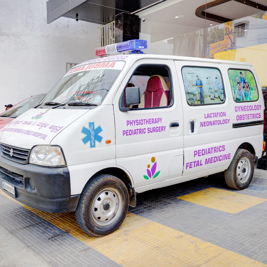 Ambulance at Nectar Mother & Child Hopsital, Konakunte